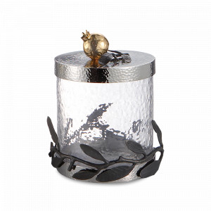 Банка для сыпучих продуктов «Гранат», 13 х 16 см, стекло, латунь, нержавеющая сталь, серия Pomegranate, MICHAEL ARAM, США, MICHAEL ARAM (США)