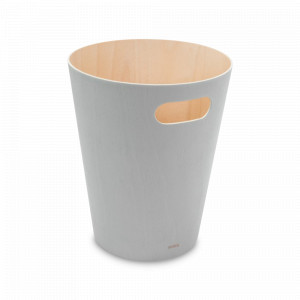 Контейнер для мусора Woodrow, объем: 7,5 л, материал: бук, цвет: светло - серый, UMBRA, Канада, UMBRA (Канада)