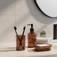 Мыльница Amber, 10 х 13 см, стекло, янтарный, серия Bath, BERGENSON BJORN, Великобритания_00822810063436595052.jpg