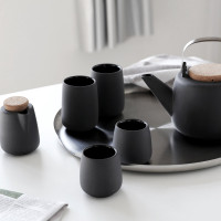 Набор сахарница и молочник, 200 мл, фарфор, пробка, черный, серия Nicola, VIVA Scandinavia, Дания_00803040055390552311.jpg