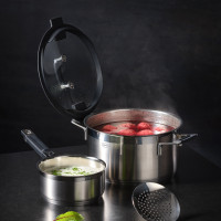 Набор посуды Silence PRO, 7 предметов: 3 кастрюли, 1 ковш, 3 стеклянные крышки, нержавеющая сталь, серия Silence PRO, ROESLE, Германия_00805320036663097189.jpg