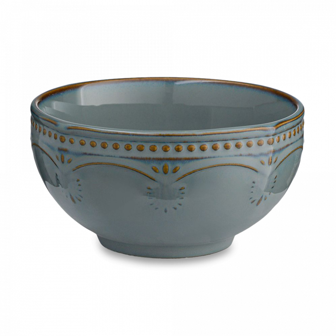 Салатник , 12 см, 300 мл, фарфор, синий, коричневый, серия Antique, LIBERTY JONES, Россия