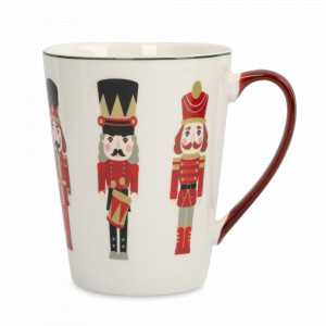Кружка «Щелкунчики», 420 мл, фарфор, белый, декор, серия New Year, ANNA LAFARG, Китай, Кружки