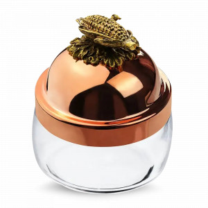 Банка для сыпучих продуктов «Кукуруза», медь, стекло,  420 мл, серия Летний сад, Кольчугинский Мельхиор, Россия, Банки для хранения чая