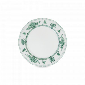 Тарелка пирожковая Piatti verde, 16 см, фарфор, белый, зеленый, серия Neos Anthiros, LE COQ, Италия, Тарелки зеленые