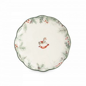 Тарелка закусочная «Лошадка», 20 см, керамика, белый, зеленый, серия Festival, ANNA LAFARG, Китай, НОВИНКИ