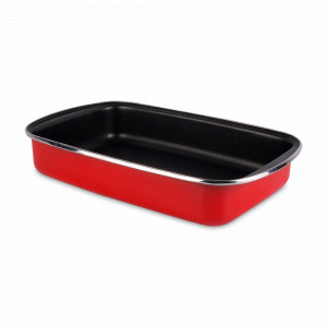 Форма прямоугольная  для запекания, 30 см, 2 л, сталь, стеклоэмаль, красный, серия Praga, VITRINOR, Испания, Посуда антипригарная