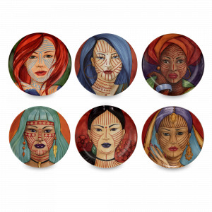 Набор из 6-ти десертных тарелок, 16 см, фарфор, декор, серия Animae, LE COQ, Италия, LE COQ (Италия)