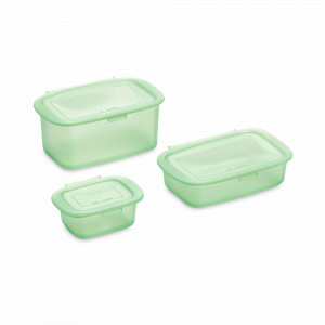 Набор контейнеров, 200 мл + 500 мл + 1 л, силикон, зеленый, серия Reuse &amp; Reduce, LEKUE, Испания, Хранение продуктов LEKUE