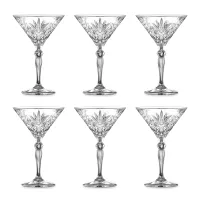 Набор из 6-ти бокалов-креманок для коктейлей Martini, 210 мл, хрустальное стекло, серия Melodia, RCR, Италия, 