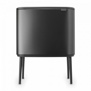 Контейнер для раздельного сбора мусора, 11 + 23 л, нержавеющая сталь, темно-серый, серия BO TOUCH BIN, BRABANTIA, Бельгия, Скидка до -20% на мусорные ведра Brabantia