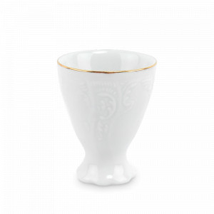 Подставка под яйцо, фарфор, белый, золотой, серия Белый узор, BERNADOTTE, Чехия, Чешский фарфор