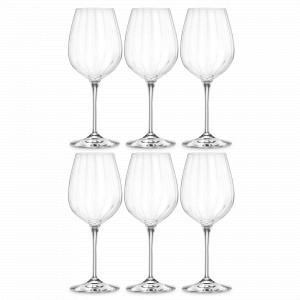 Набор из 6-ти бокалов для красного вина, 450 мл, хрустальное стекло, серия Optic, RCR, Италия, Фужеры для вина