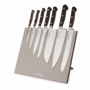 Набор кухонных ножей, 7 штук, на магнитной подставке ComposeEat, серия Classic Smoked Oak, BERGER CUTLERY, Германия, Набор ножей упаковка