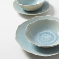 Тарелка  десертная, 22 см, керамика, голубой, серия Plume, JARS, Франция_00808530052876007173.jpg