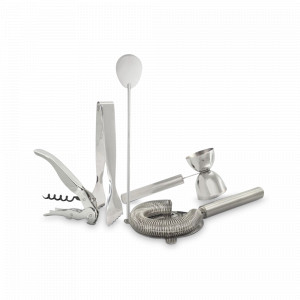 Набор для коктейлей GinTonic &amp; Spritz, 5 предметов, нержавеющая сталь, стальной, PULLTEX, Испания, Барные аксессуары для коктейлей