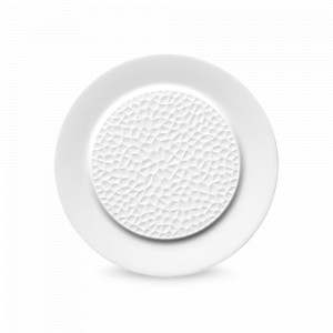 Тарелка пирожковая FRAGMENTS BLANC, 14 см, фарфор, белый, рельеф, серия Collection L, GUY DEGRENNE, Франция, Тарелки хлебные