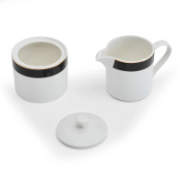 Молочник и сахарница, 245 мл, фарфор, белый, черный, серия Mikasa Luxe Deco, KITCHEN CRAFT, Великобритания_00817710058231548739.jpg