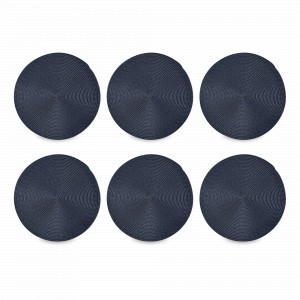 Набор из 6-ти подстановочных круглых салфеток, 38 см, полипропилен, синий, серия Jardin, WO HOME, Германия, Набор плейсматов