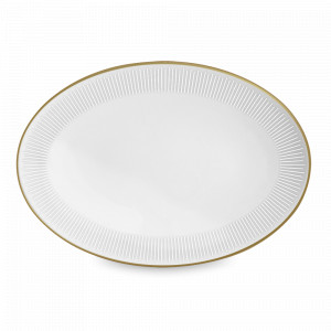 Блюдо овальное Gold, 35 х 18 см, фарфор, белый, золотой, серия Nastia, FALKENPORZELLAN, Германия, Блюда из фарфора