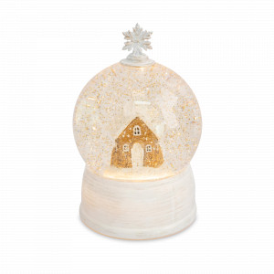 Украшение новогоднее снежный фонарь с подсветкой Дом в шаре, 20 см, пластик, серия Townlet, ANNA LAFARG, Китай, Townlet ANNA LAFARG