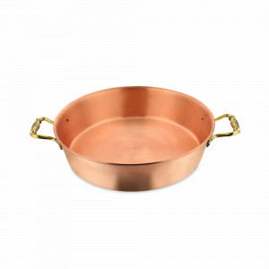 Таз для варенья с ручками «Лист», медь,  31.6 х 7.8 см, 4.5 л, серия Медная посуда, Кольчугинский Мельхиор, Россия, Тазы для варенья