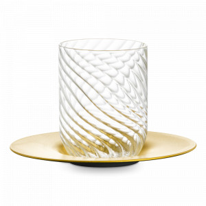 Пара кофейная для капучино, 270 мл, хрустальное стекло, цвет декора - золотой, серия Twist, EISCH, Германия, EISCH (Германия)