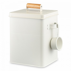 Банка для хранения универсальная с ложкой, 6.2 л, углеродистая сталь, бамбук, кремовый, серия Irmel, SMART SOLUTIONS, Китай, Емкости для хранения