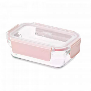 Контейнер прямоугольный стеклянный, 390 мл, стекло, розовый, GLASSLOCK, Корея, GLASSLOCK (Корея)