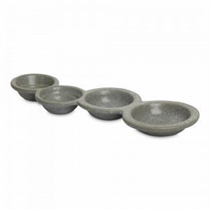 Менажница на 4 секции Grey, 23 см, 60 мл, каменная керамика, серый, ROOMERS TABLEWARE, Нидерланды, Менажницы керамические