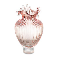 Ваза Роялти, 24.5 см, стекло, розовый, Rasteli, Бельгия