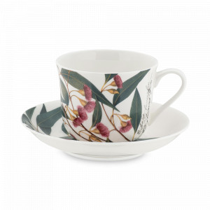 Пара чайная Эвкалипт, 480 мл, костяной фарфор, белый, декор, серия Ботанический сад, MAXWELL WILLIAMS, Австралия, MAXWELL & WILLIAMS (Австралия)