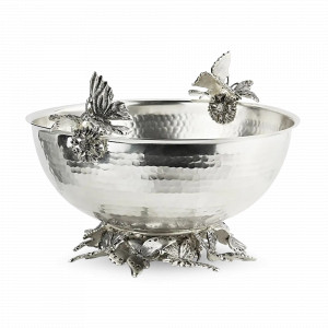 Миска «Бабочки», латунь, 7 х 15 см, серебристый, серия Летний сад, Кольчугинский Мельхиор, Россия, Миски кухонные