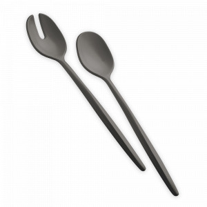 Набор приборов для салата, 2 предмета, 28 см, пластик, черный, серия Tierra, GUZZINI, Италия, GUZZINI (Италия)