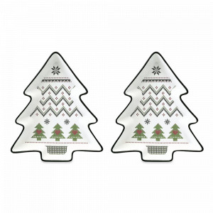 Набор из 2-х сервировочных тарелок Sweet Memories, фарфор, белый, декор, серия New Year Essential, TKANO, Россия, Тарелки десертные