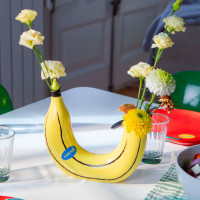 Ваза для цветов Banana, 19 см, керамика, желтый, DOIY, Испания_00821710053159138876.jpg