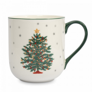 Кружка «Нарядная елка», 400 мл, фарфор, белый, декор, серия New Year, ANNA LAFARG, Китай, Кружки