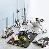 Набор из 2-х подсвечников «Белая орхидея», размер: 14 х 13,3 х 28 см, материал: нержавеющая сталь, цвет: серебристый, серия White Orchid, MICHAEL ARAM, США_00802010060707711086.jpg