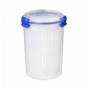 Контейнер круглый с дуршлагом, 1 л, пластик, синий, серия Klip It, SISTEMA, Новая Зеландия, SISTEMA (Новая Зеландия)