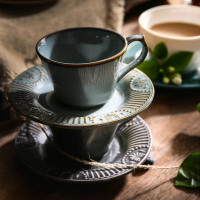 Набор кофейных пар на 2 персоны, 125 мл, фарфор, синий, коричневый, серия Antique, LIBERTY JONES, Россия_00810540058127358995.jpg