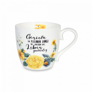 Кружка «Желтые цветы», 425 мл, фарфор, декор, KOENITZ, Германия, Большие кружки