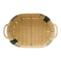 Корзина плетеная овальная Bodhran Sage, размер L, шпагат, металл, бежевый, зеленый, серия Ethnic, TKANO, Россия_00819920053750246610.jpg
