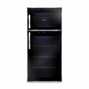 Шкаф винный WineDuett Touch 21 для 21 бутылки, нержавеющая сталь, стекло, черный, CASO, Германия, Винные шкафы Caso