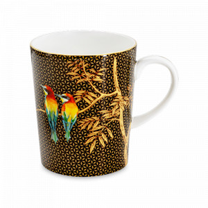 Кружка Щурки Птицы, 330 мл, костяной фарфор, белый, золотой, серия Stechcol, ANNA LAFARG, Китай, ANNA LAFARG (Китай)