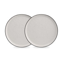 Набор десертных тарелок, 2 предмета, 21 см, фарфор, белый, черный, серия Contour, LIBERTY JONES, Россия