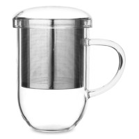 Кружка с ситечком, 450 мл, стекло, нержавеющая сталь, серия Pro Tea, LOVERAMICS, Гонконг