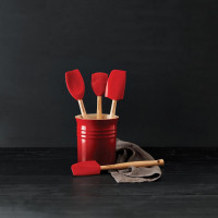 Набор кухонных лопаток, силикон, дерево, красный, серия Cerise, LE CREUSET, Франция_00806990041711574546.jpg