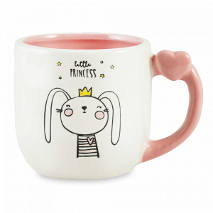 Кружка Зайчик, 475 мл, керамика, белый, розовый, серия Animals, REPAST, Чехия, Кружки REPAST