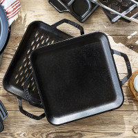 Сковорода - гриль с двумя ручками, 28 х 28 см, чугун, серия Chef Collection, LODGE, США_00806060048071885115.jpg