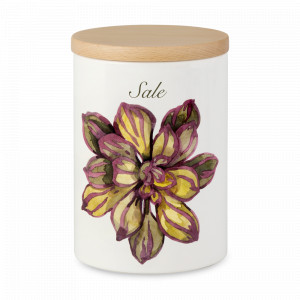 Банка для хранения соли, 800 мл, керамика, белый, декор, серия Cactus, NUOVA CER, Италия, NUOVA CER (Италия)